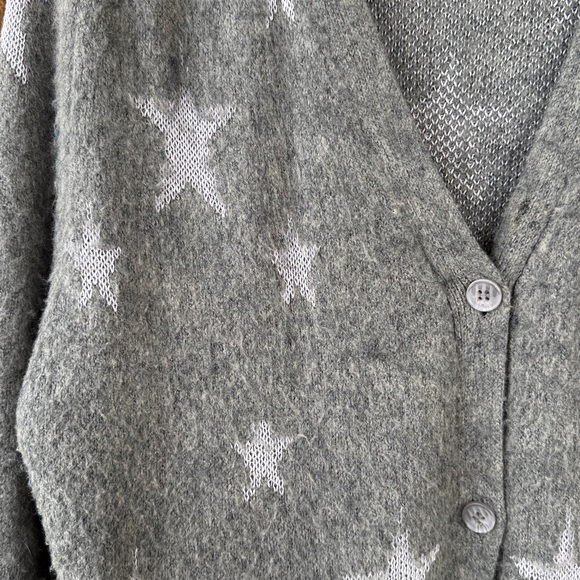 Bluivy Oversized Gray Stars Cardigan Size M/L - Picture 3 of 5